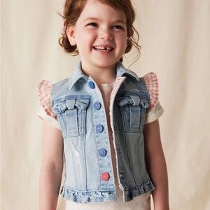 NWOT Matilda Jane Girls' Light Wash Denim Vest - 4t